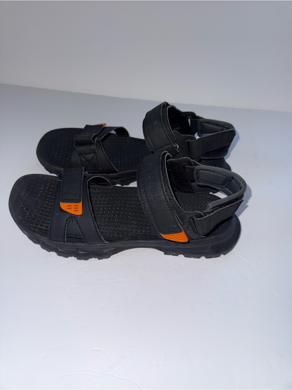 Merrell Black Sandals with Orange Accents